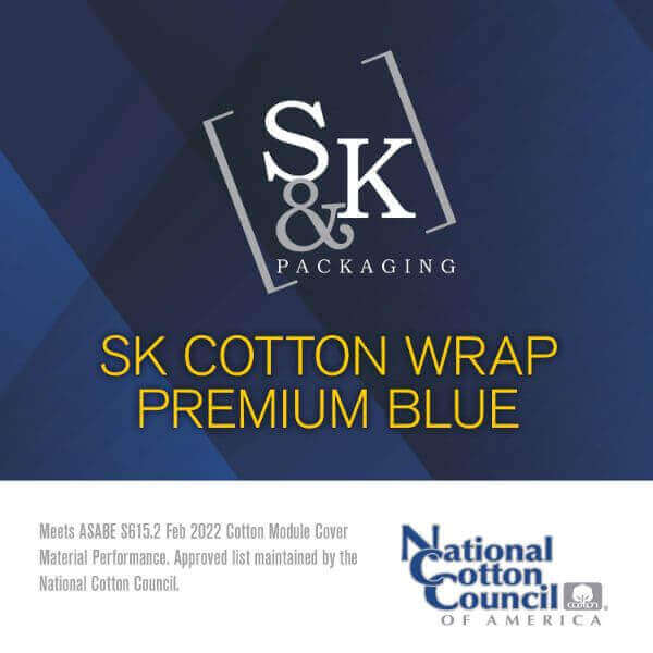 S and K Packaging Cotton Wrap Premium Blue Approval Sticker by National Cotton Council